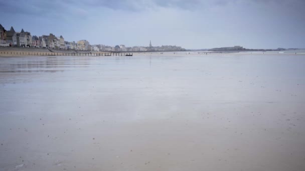 Blick Auf Malo Frankreich Bretagne Winter — Stockvideo