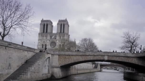 Vue Paris Hiver Arrière Plan — Video