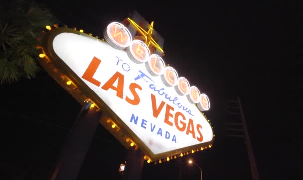 Gecenin Muhteşem Las Vegas Tabelasına Hoş Geldiniz — Stok video