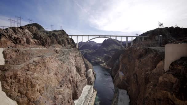 Ponte Perto Barragem Hoover Sobre Rio Colorado Entre Arizona Nevada — Vídeo de Stock