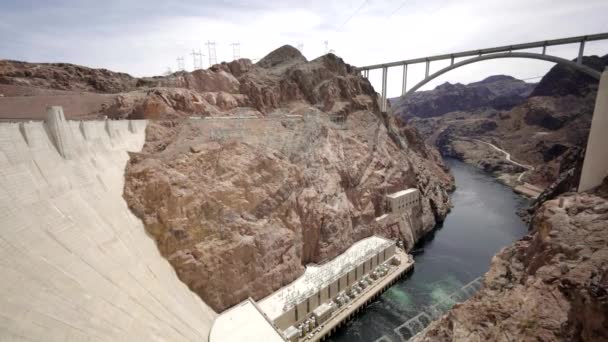 Ponte Vicino Alla Diga Hoover Sul Fiume Colorado Tra Arizona — Video Stock