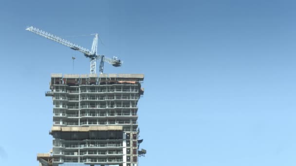 Crane Building Tower Constriction Video — Stock Video