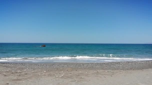 Yunanistan Girit Teki Ligres Plajının Hava Manzarası — Stok video