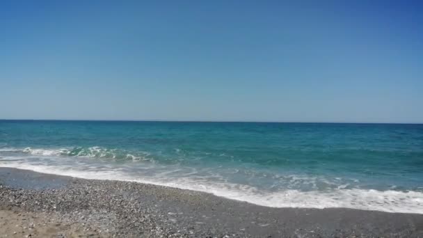希腊克里特岛Ligres海滩的空中景观 — 图库视频影像