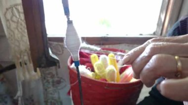 Kadın elleri taze sebzeleri tutuyor.