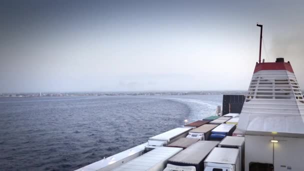 Транспортні Причепи Припарковані Кораблі Перевезення Високому Морі — стокове відео