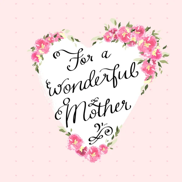 Schöne Handgeschriebene Muttertagsmotive Mit Niedlichen Blumen Ideal Für Karten Banner — Stockvektor