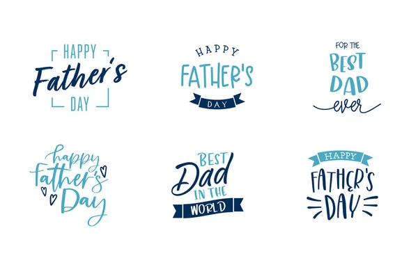 Cute Father Day Typography Elements German Saying Happy Father Day — Stock Vector
