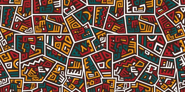 Ручний Намальований Абстрактний Безшовний Візерунок Етнічний Фон Африканський Стиль Відмінно — стоковий вектор