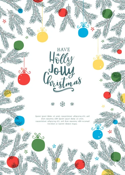 Lovely hand drawn Christmas design with text and decoration, elegant template - great for invitations, cards, banners, wallpaper - vector design