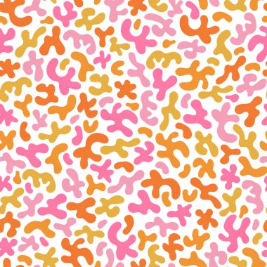 Sevimli el çizimi retro arkaplan, pürüzsüz desen, klasik tasarım, renkli, tekstil, pankart, duvar kağıdı, ambalaj - vektör tasarımı