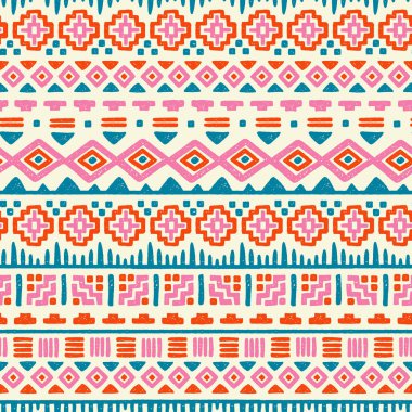 El çizimi soyut, pürüzsüz desen, etnik geçmiş, aztek tarzı - tekstil, pankart, duvar kağıtları, ambalaj - vektör tasarımı için harika