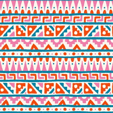 El çizimi soyut, pürüzsüz desen, etnik geçmiş, aztek tarzı - tekstil, pankart, duvar kağıtları, ambalaj - vektör tasarımı için harika