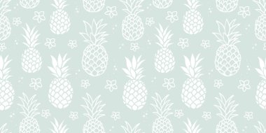 Güzel el çizimleri ananas, yaz arkaplanı, tropikal tasarım, tekstil, duvar kağıtları, ambalaj - vektör