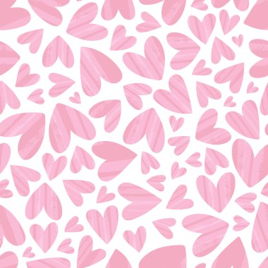 Sevimli el çizimleri, kusursuz kalpler, güzel romantik geçmiş, Sevgililer Günü için harika, Anneler Günü, tekstil, duvar kağıtları, afişler - vektör tasarımı