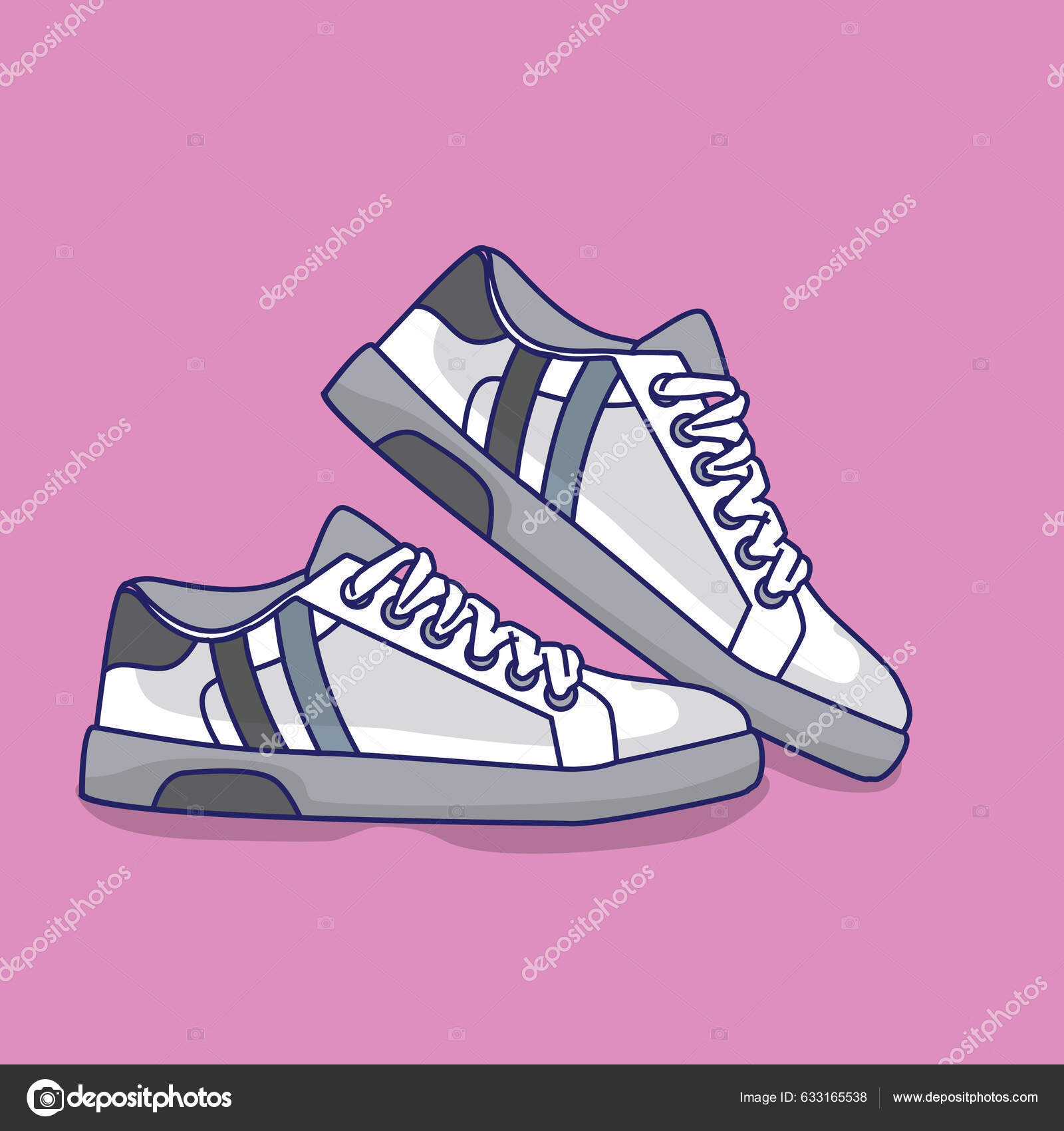 Sneakers Sport Shoes Illustration Cartoon Vector Stock Vector Image by