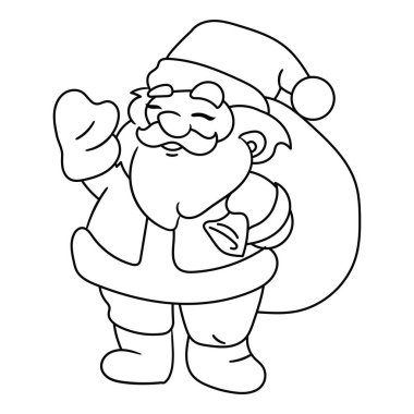 Christmas illustration vector for coloring book for kids clipart