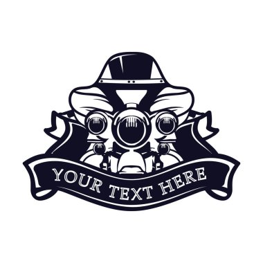 Retro monokrom motosiklet logosu grafikleri. T-Shirt Vektör illüstrasyonu.