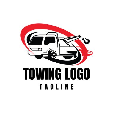 Truck towing logo template. Suitable logo for business related to automotive service business industry clipart