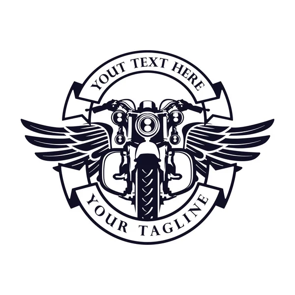 Retro monokrom motosiklet logosu grafikleri. T-Shirt Vektör illüstrasyonu.