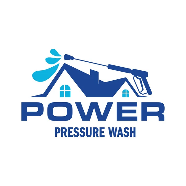 Pressure Power Wash Spray Logo Design Professional Power Washing Illustration — Stock Vector