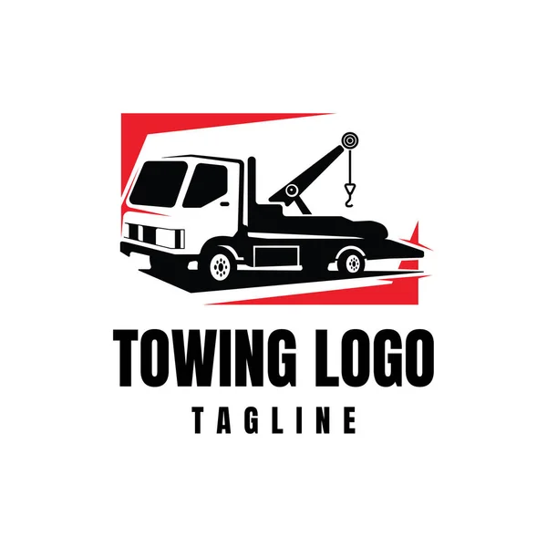 Çekici logosu şablonu. Otomotiv hizmet sektörü ile ilgili iş için uygun logo