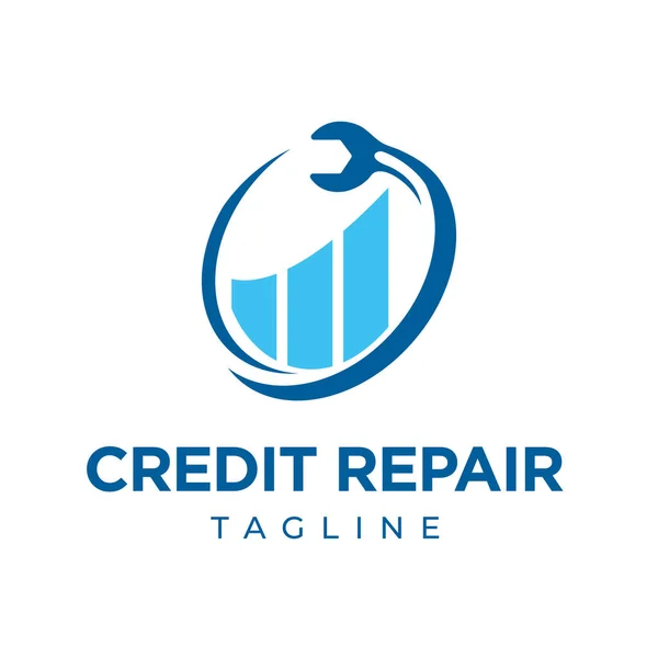 Kredit Perbaikan Dan Bisnis Keuangan Logo Desain Templat Terisolasi Latar Stok Vektor