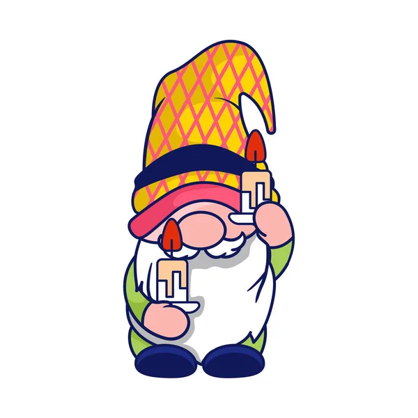 Cute Gnome Tahun Baru 2023 Dan Klien Karakter Natal Stok Vektor Bebas Royalti