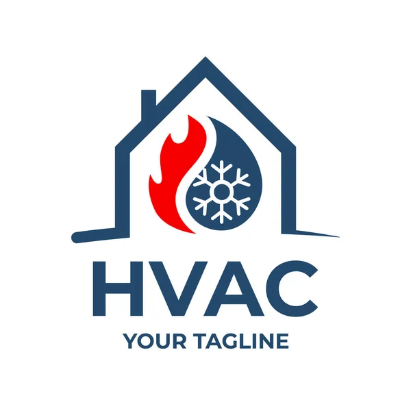 Hvac Rumah Pemanas Dan Instalasi Logo Stok Vektor Bebas Royalti