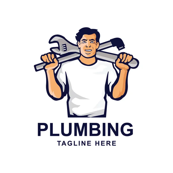 Templat Logo Repairman Plumbing Mudah Untuk Menyesuaikan Grafik Vektor