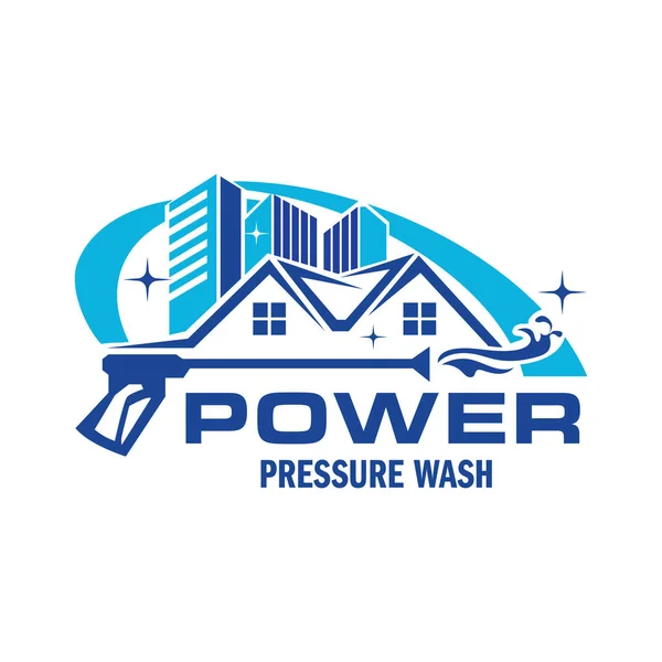 Pressure Power Wash Spray Logo Design Professional Power Washing Illustration 스톡 일러스트레이션