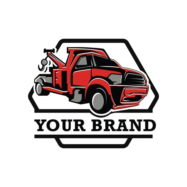 Truck Towing Logo Template Suitable Logo Business Related Automotive Service 스톡 벡터