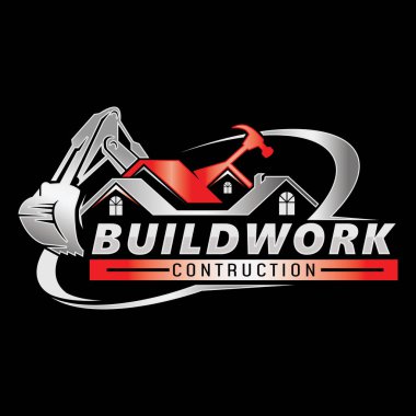 Home construction logo template, House builder logo illustration clipart