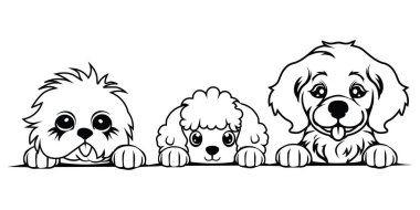 Hoş bir baş silueti, parmak izleri için şirin köpek logosu silueti..