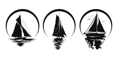 Yelkenli logosu şablonu, kriket makineleri için logo dosyaları.