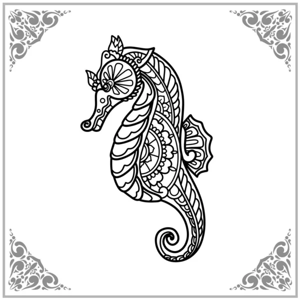 stock vector seahorse zentangle arts isolated on white background of illustration