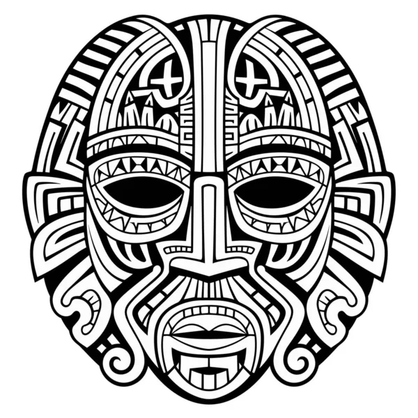 Desenho Animado Antigo Egípcio Faraó Máscara Facial Zentangle Ilustração — Vetor de Stock