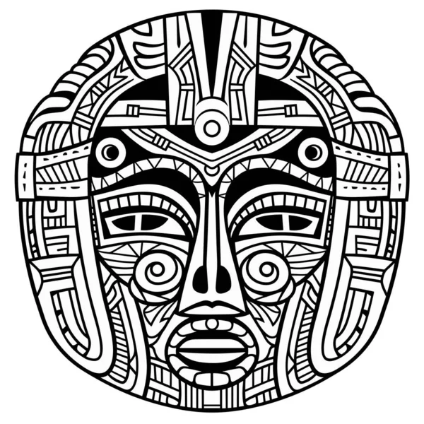 Desenho Animado Antigo Egípcio Faraó Máscara Facial Zentangle Ilustração —  Vetores de Stock
