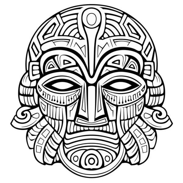 Desenho Animado Antigo Egípcio Faraó Máscara Facial Zentangle Ilustração —  Vetores de Stock