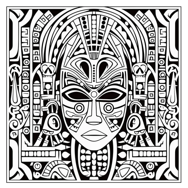 古代エジプトのファラオフェイスマスク イラスト — ストックベクタ