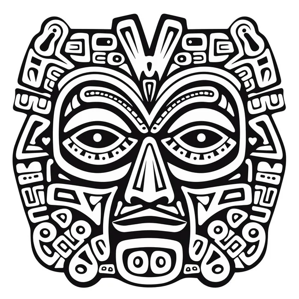 Totem Tribal Hawaii Masque Africain Traditionnel Bois Masque Hawaii Exotique — Image vectorielle