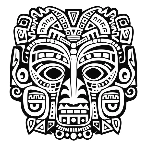 Tribal Hawaii Totem Africano Máscara Madeira Tradicional Máscara Hawaii Exótico —  Vetores de Stock