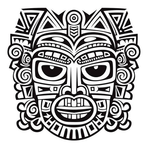 Tribal Hawaii Totem Africano Máscara Madeira Tradicional Máscara Hawaii Exótico —  Vetores de Stock