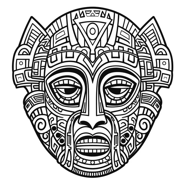 Máscara Madera Tradicional Africana Totem Hawaii Tribal Hawaii Máscara Exótica — Archivo Imágenes Vectoriales