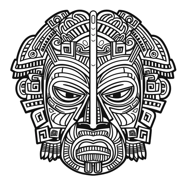 Tribal Hawaii Totem Africano Máscara Madeira Tradicional Máscara Hawaii Exótico — Vetor de Stock