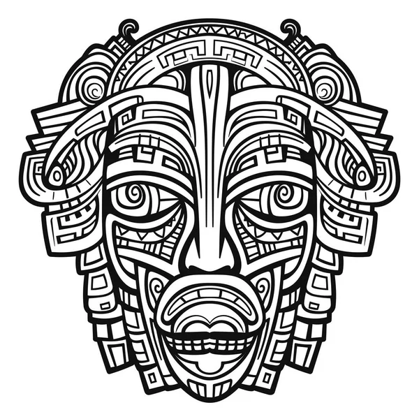Tribal Hawaii Totem Afrikanska Traditionella Trä Mask Hawaii Mask Exotisk — Stock vektor