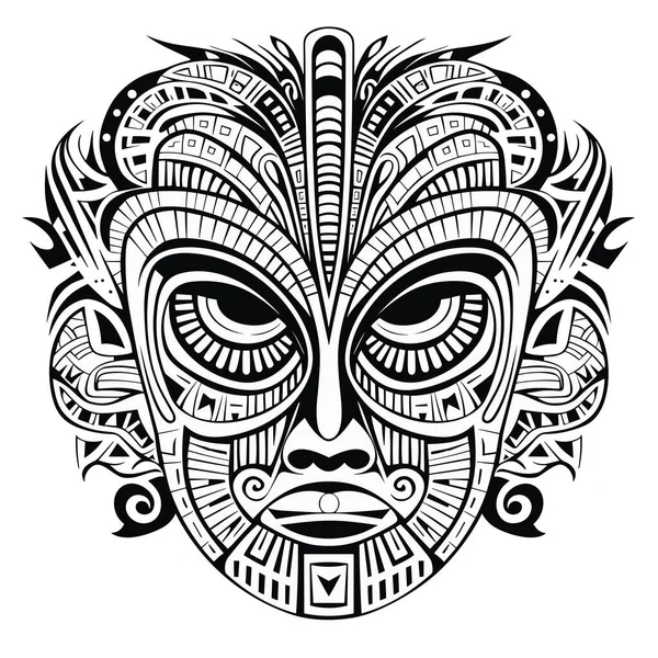 Tribal Hawaii Totem Afrikaanse Traditionele Houten Masker Hawaii Masker Exotische — Stockvector