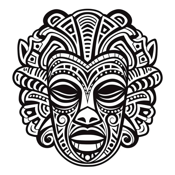 Племенной Гавайский Тотем Африканской Традиционной Деревянной Маски Гавайская Маска Экзотическая — стоковый вектор