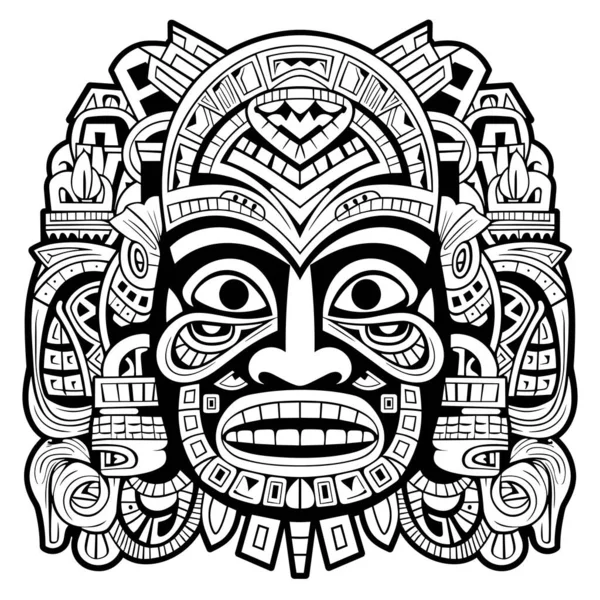 Tribale Hawaii Totem Africano Tradizionale Maschera Legno Maschera Hawaii Esotico — Vettoriale Stock