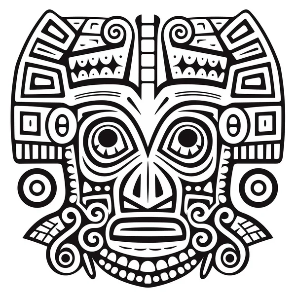 非洲哈瓦伊部落图腾传统的木制面具 Hawaii面具异国情调 非洲脸木雕插图 — 图库矢量图片